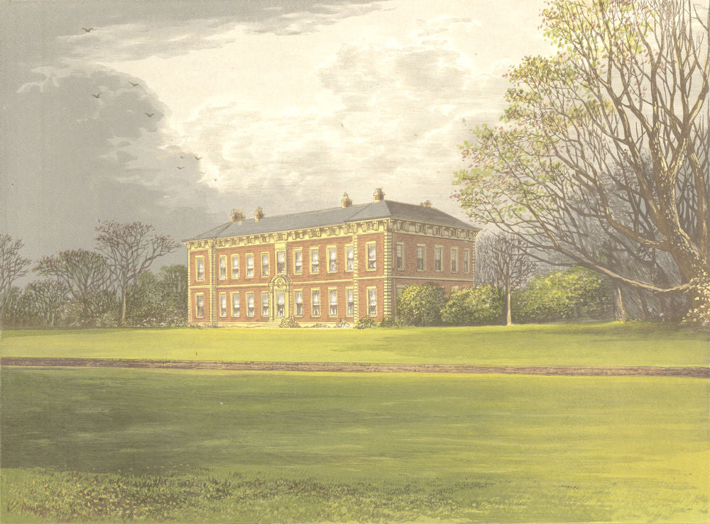 BENINGBROUGH HALL, York, Yorkshire (Dawnay) 1893 old antique print picture